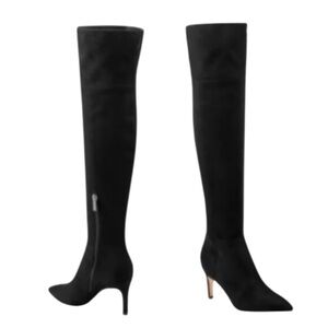 Marc Fisher Genessa Over-the-Knee Boots Black Suede Size 7.5